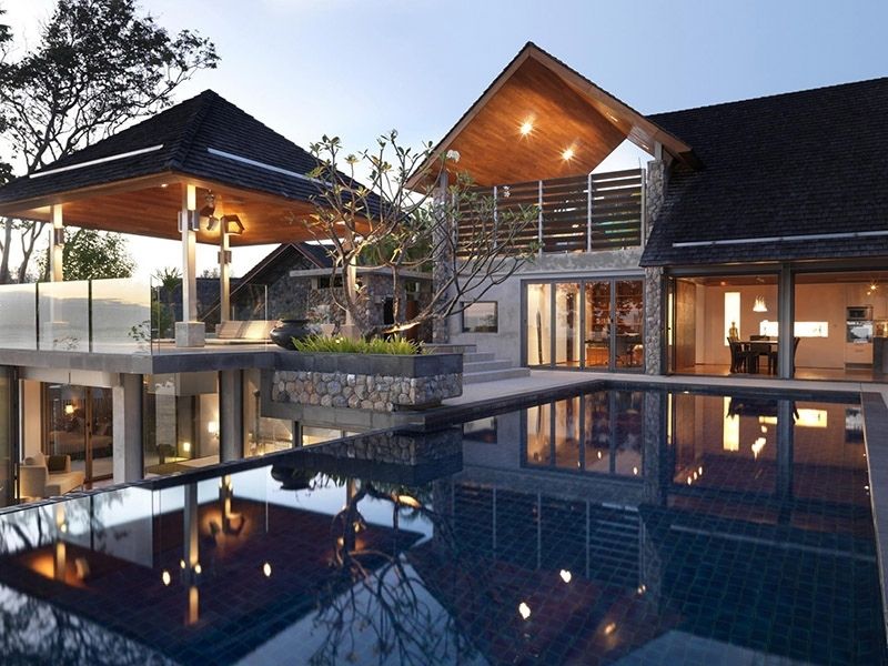 thiết kế biệt thự 2 tầng mái thái