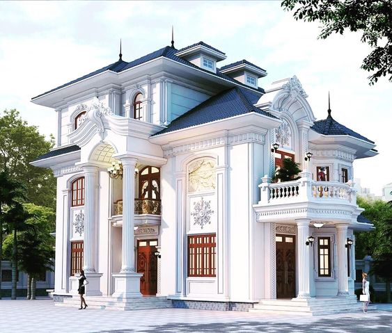 thiết kế biệt thự 3 tầng tân cổ điển
