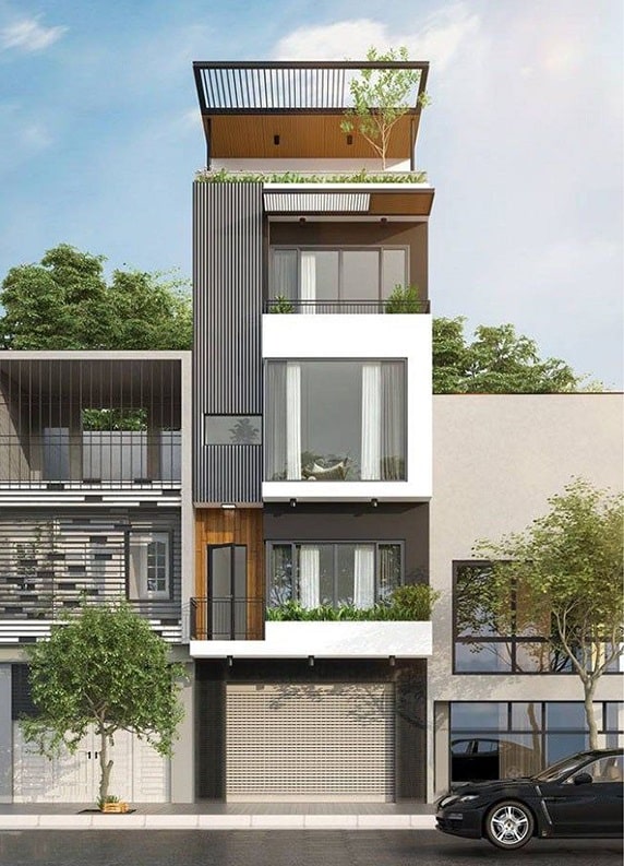 thiết kế nhà phố 4 tầng