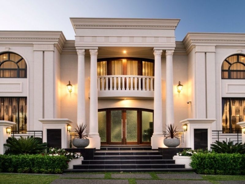 thiết kế biệt thự cổ điển mái bằng