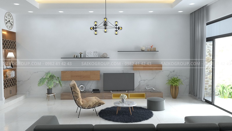 thiết kế nôik thất phòng khách biệt thự