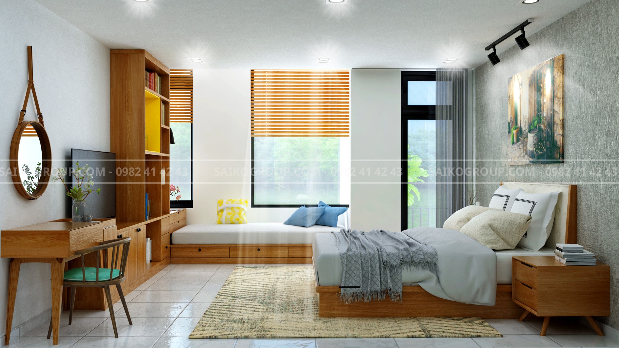 thiết kế nội thất phòng ngủ biệt thự