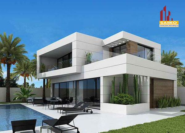 biệt thự mini phong cách mái bằng